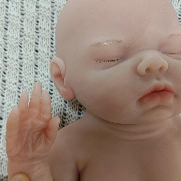 40cm Closed Eyes Platinum Silicone Sleeping Cute Newborn Reborn Baby Girl Dolls - Picture 5 of 12
